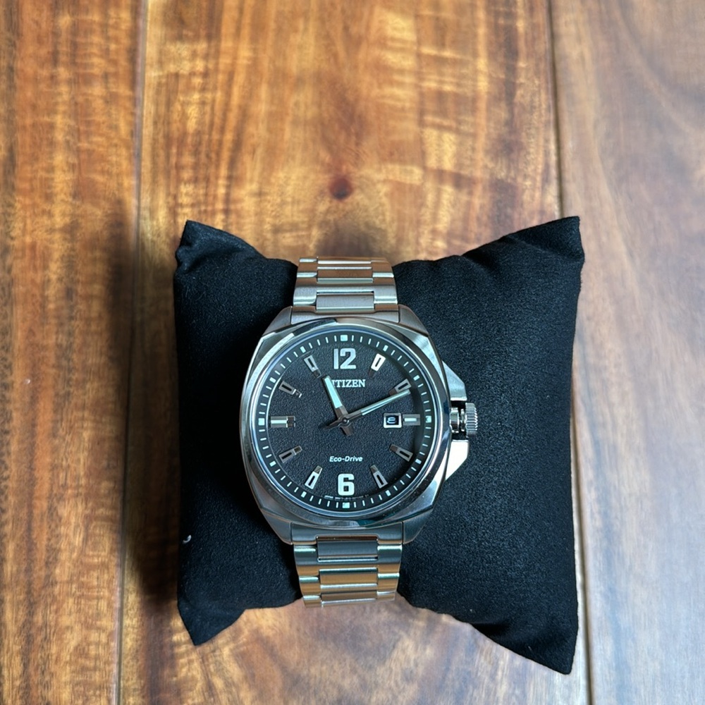 NWT Citizen Eco Drive Black Dial Steel watch for sale